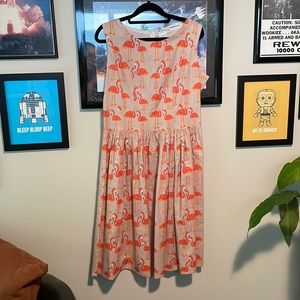Flamingo fit and flare dress